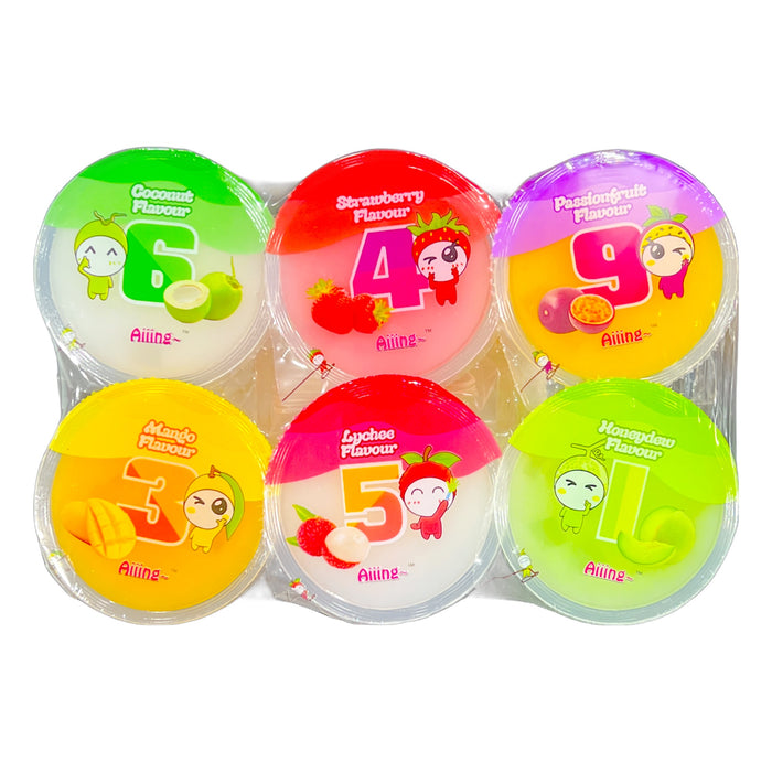 Aiiing Assorted Flavour Pudding Cups With Nata De Coco (6 Cups)