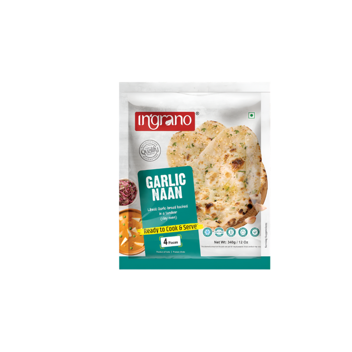 Ingrano Garlic Naan 340g (4 Pcs)