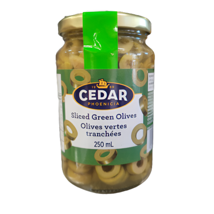 Cedar Green Olive Sliced 250ml