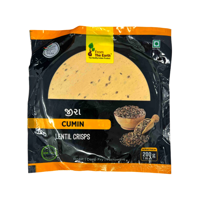 From The Earth Papad 200g — crispy lentil papad snack in retail packaging