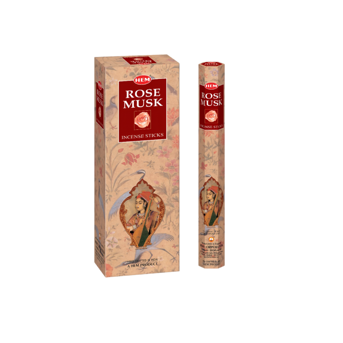Bâtonnets d'encens Hem Rose Musk (paquet de 6)