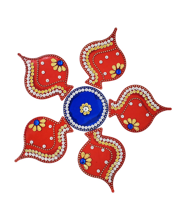 Circle Five Ace Rangoli Design (artificial Rangoli reusable) - Rangoli | indian grocery store in Charlottetown