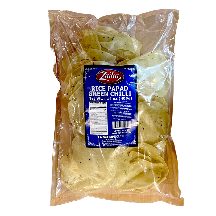 Zaika Green Chilli Rice Papad 400g