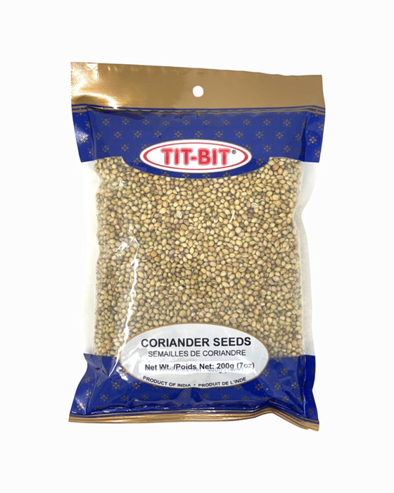 Tit bit Coriander Seed — front view of packaged whole coriander seeds