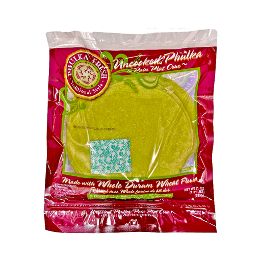Phulka Fresh Uncooked Phulka 595g — pack of round uncooked Indian flatbreads