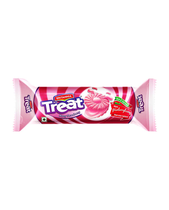 Britannia Treat Strawberry Biscuits 120g - Biscuits | indian grocery store in cambridge