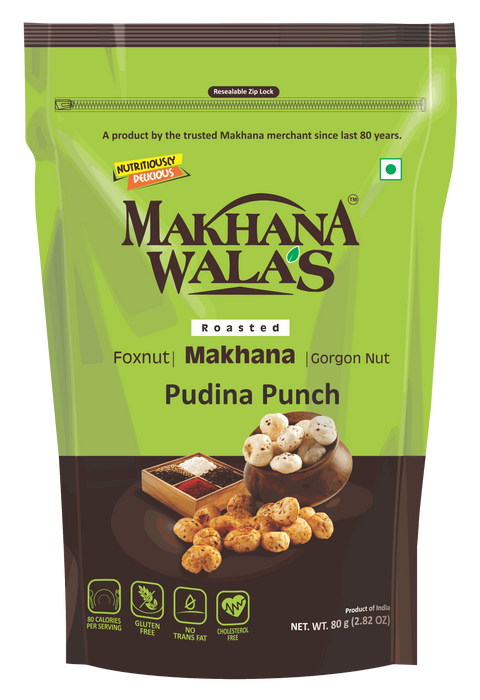 Makhana Walas Pudina Punch Roasted makhana 60g - Snacks | indian grocery store in markham