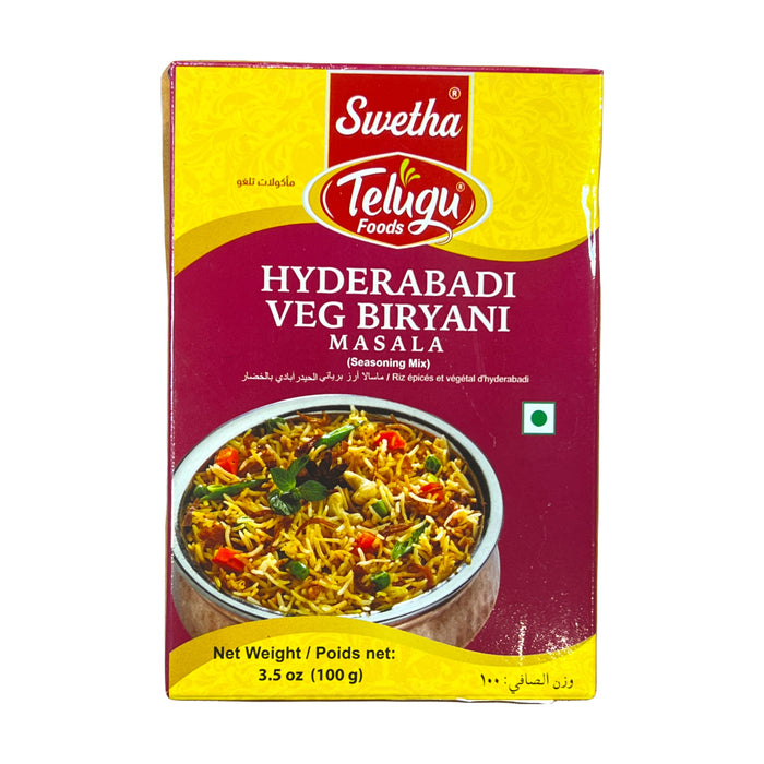 Masala pour biryani végétarien hyderabadi de Telugu Foods 100 g
