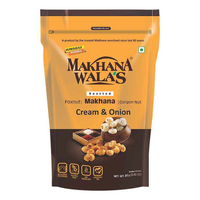 Makhana Walas Cream & Onion Roasted makhana 60g - Snacks | indian grocery store in St. John's