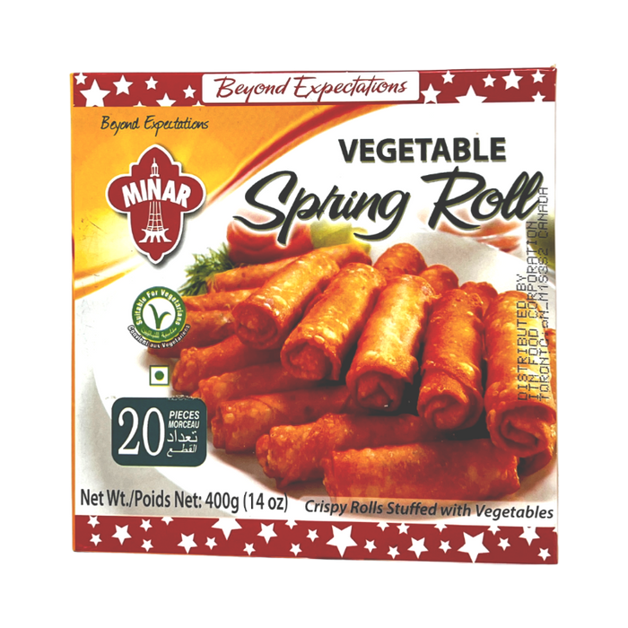 Minar Frozen Vegetable Spring Roll 400g (20pc) - Frozen - indian grocery store kitchener