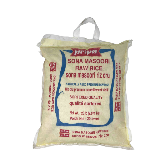 Priya Sona Masoori Raw Rice 20lb - Rice | indian grocery store in Charlottetown