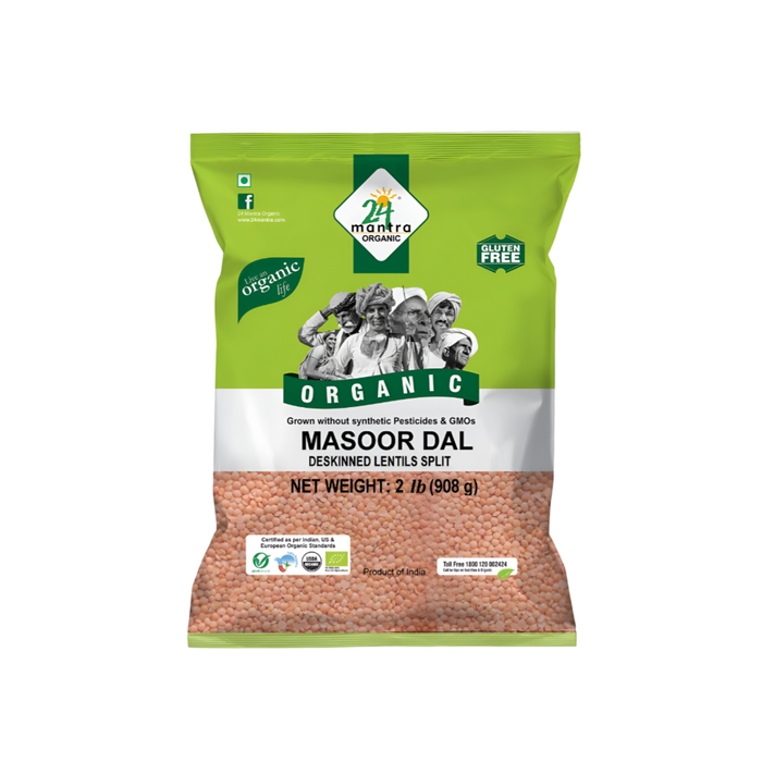 24 Mantra Organic Masoor Dal 4Lb