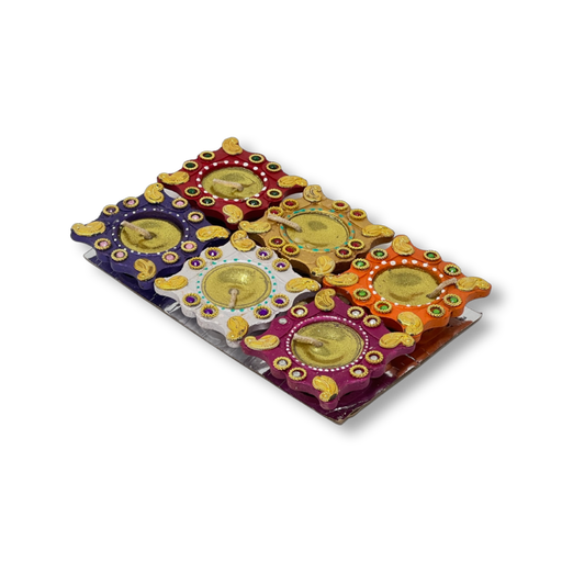 Kitchen Queen Star Diya Set of 6 with Wax - Prayer (Pooja) | indian grocery store in Charlottetown