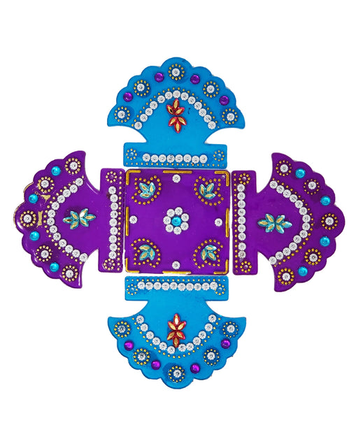 Square Crown Rangoli Design (artificial Rangoli reusable) - Rangoli - Best Indian Grocery Store